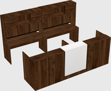 Shared u-shaped reception desks