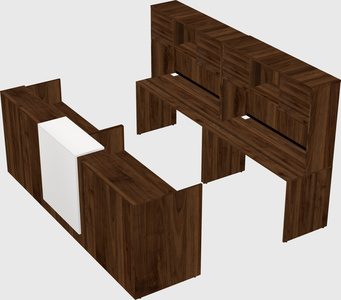 Shared u-shaped reception desks
