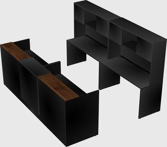 Shared u-shaped reception desks