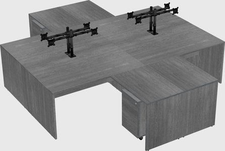 Quad l-shaped office desks