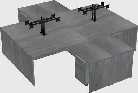 Quad l-shaped office desks