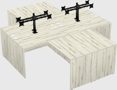 Quad l-shaped office desks
