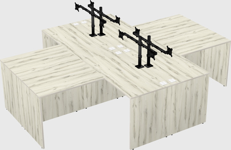 Quad l-shaped office desks