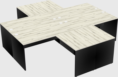 Quad l-shaped office desks