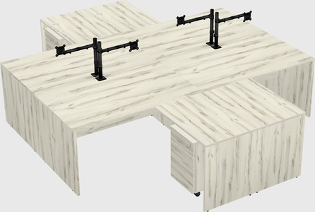 Quad l-shaped office desks