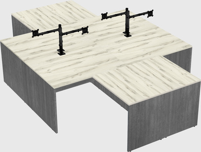 Quad l-shaped office desks