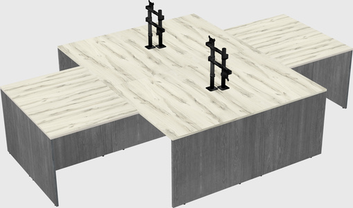 Quad l-shaped office desks