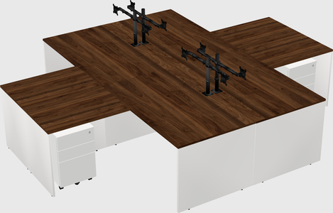 Quad l-shaped office desks