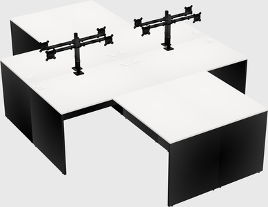 Quad l-shaped office desks
