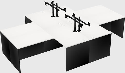 Quad l-shaped office desks