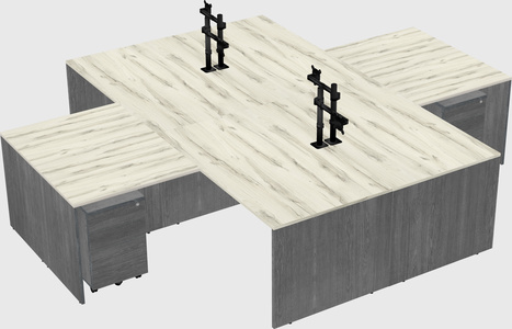 Quad l-shaped office desks