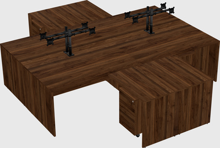 Quad l-shaped office desks