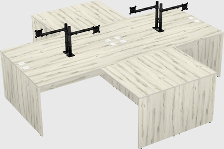 Quad l-shaped office desks