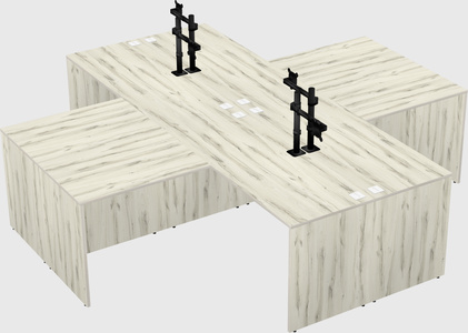 Quad l-shaped office desks