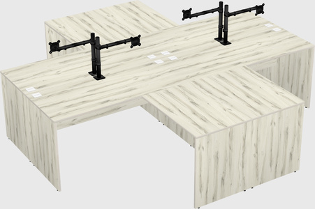 Quad l-shaped office desks