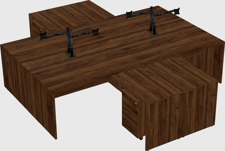 Quad l-shaped office desks
