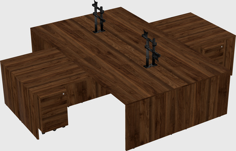 Quad l-shaped office desks