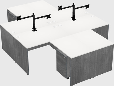 Quad l-shaped office desks