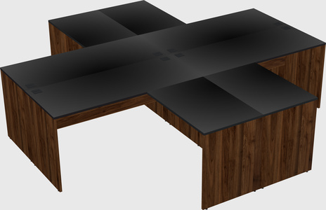 Quad l-shaped office desks