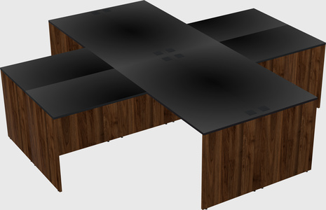 Quad l-shaped office desks