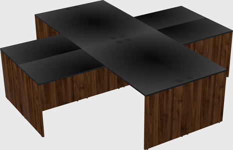 Quad l-shaped office desks