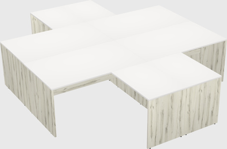 Quad l-shaped office desks