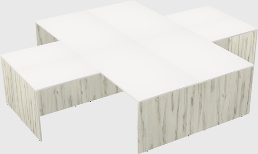 Quad l-shaped office desks