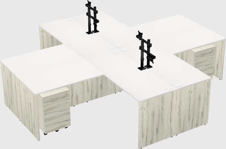 Quad l-shaped office desks