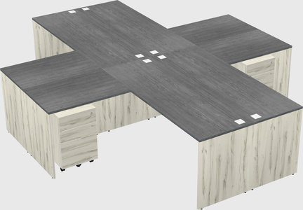 Quad l-shaped office desks