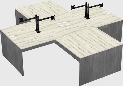 Quad l-shaped office desks
