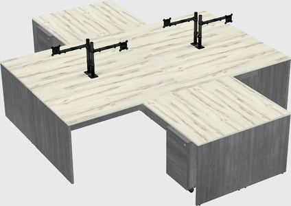Quad l-shaped office desks