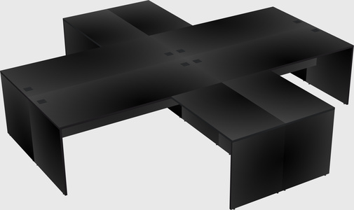 Quad l-shaped office desks