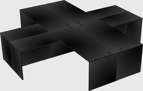 Quad l-shaped office desks