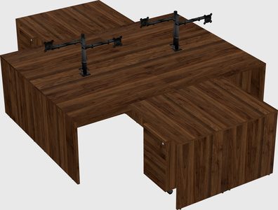 Quad l-shaped office desks