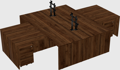 Quad l-shaped office desks