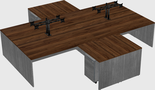 Quad l-shaped office desks