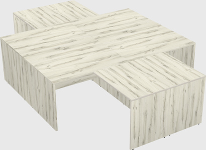 Quad l-shaped office desks