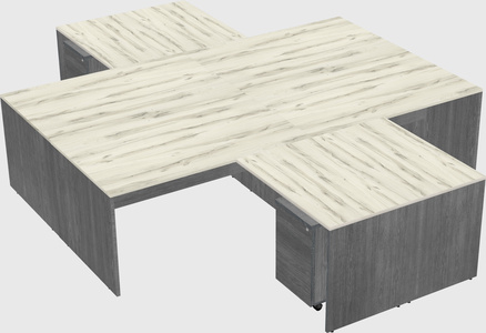 Quad l-shaped office desks