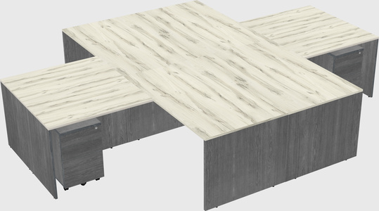 Quad l-shaped office desks
