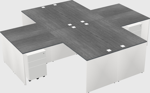 Quad l-shaped office desks