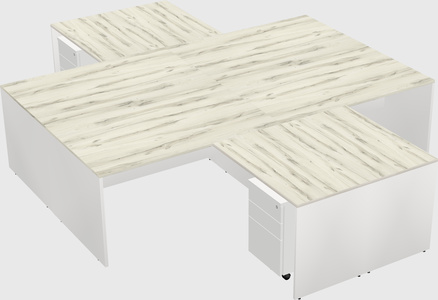 Quad l-shaped office desks