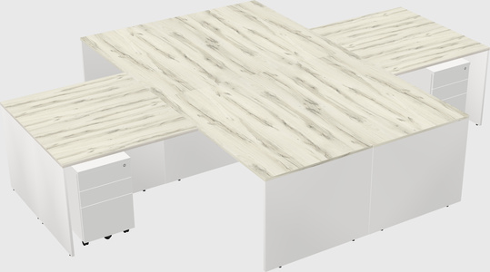 Quad l-shaped office desks