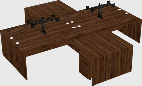 Quad l-shaped office desks