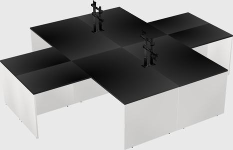 Quad l-shaped office desks