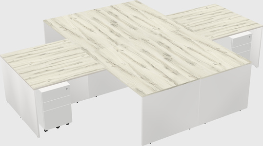 Quad l-shaped office desks