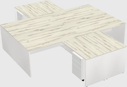 Quad l-shaped office desks
