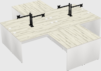 Quad l-shaped office desks