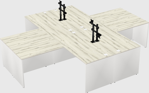 Quad l-shaped office desks
