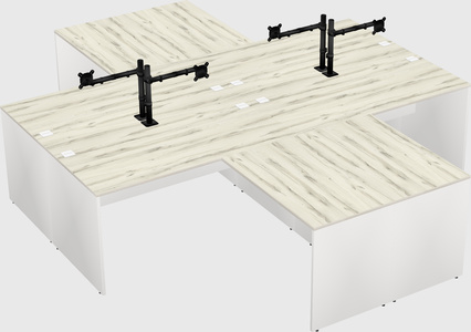 Quad l-shaped office desks