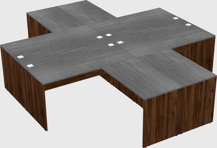 Quad l-shaped office desks